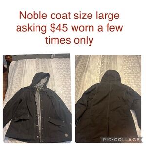 Noble winter coat, size large only worn a few times. I’m excellent shape.